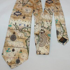 Alynn Neckware Nautical Map - 1559 Silk Tie